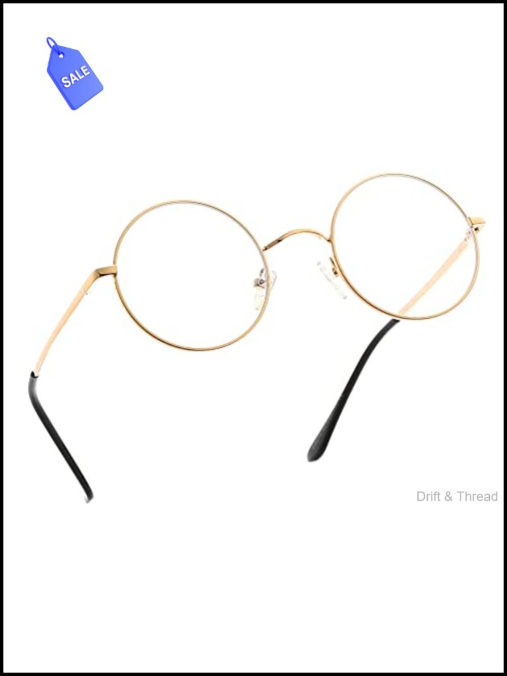 Blue Light Blocking Glasses Round Metal Frame Clear Lens Computer Eyeglasses